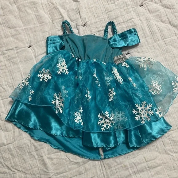 Disney Frozen Inspired Sparkling Blue Snowflake Elsa Halloween Dress NWOT - Picture 3 of 4
